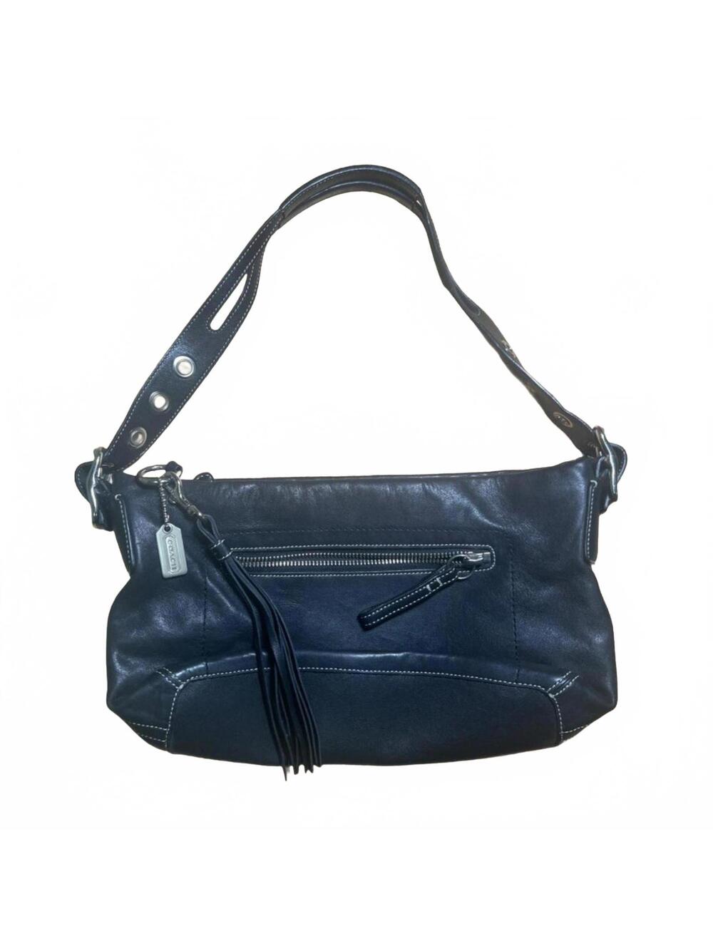 Coach Vintage Legacy East West Pebbled Leather Shoulder Bag Purse 1417 Black